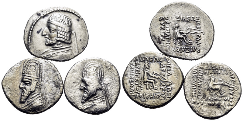 KINGS OF PARTHIA. Circa 2nd-1st century BC. (Silver, 10.55 g). Lot of Three (3) ...