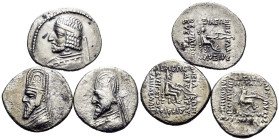 KINGS OF PARTHIA. Circa 2nd-1st century BC. (Silver, 10.55 g). Lot of Three (3) early Parthian drachms. Two with porosity, the other with a few insign...