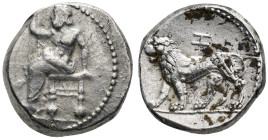 PERSIA, Alexandrine Empire. Temp. Stamenes - Seleukos. Satraps of Babylon, circa 328-311 BC. Stater (Silver, 21 mm, 17.20 g, 9 h), Attic standard, Bab...