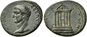 GALATIA. Tavium. Galba, 68-69. Assarion (Bronze, 23 mm, 6.45 g, 1 h). ΓΑΛΒΑC CΕΒΑCΤΟC Bare head of Galba to left. Rev. CΕΒ]ΑC-ΤωΝ Hexastyle temple. RP...