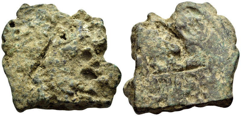 Anonymous, circa 280-250 BC. (Bronze, 45x45 mm, 134.08 g). Cast lump, seemingly ...