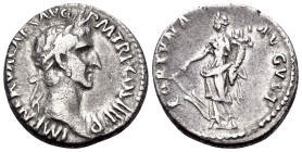 Nerva, 96-98. Denarius (Silver, 17 mm, 2.98 g, 7 h), Rome, 97. IMP NERVA CAES AVG P M TR P COS III P P Laureate head of Nerva to right. Rev. FORTVNA A...