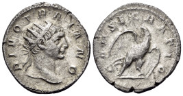 Divus Trajan, died 117. Antoninianus (Silver, 22 mm, 3.32 g, 6 h), struck under Trajan Decius, Rome, 250-251. DIVO TRAIANO Radiate head of Trajan to r...