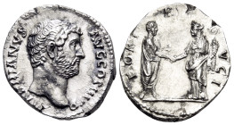 Hadrian, 117-138. Denarius (Silver, 17,5 mm, 3.31 g, 7 h), Rome, 133-circa 135. HADRIANVS AVG COS III P P Bare head of Hadrian to right. Rev. FORT RED...