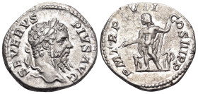Septimius Severus, 193-211. Denarius (Silver, 19 mm, 3.25 g, 6 h), Rome, 209. SEVERVS PIVS AVG Laureate head of Septimius Severus to right. Rev. P M T...