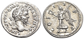 Septimius Severus, 193-211. Denarius (Silver, 19 mm, 3.50 g, 12 h), Laodicea, 198-202. L SEPT SEV AVG IMP XI PART MAX Laureate head of Septimius Sever...