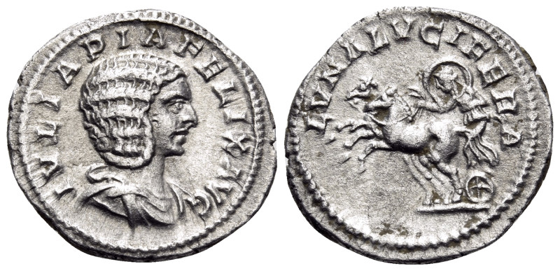 Julia Domna, Augusta, 193-217. Denarius (Silver, 19 mm, 2.46 g, 12 h), struck un...