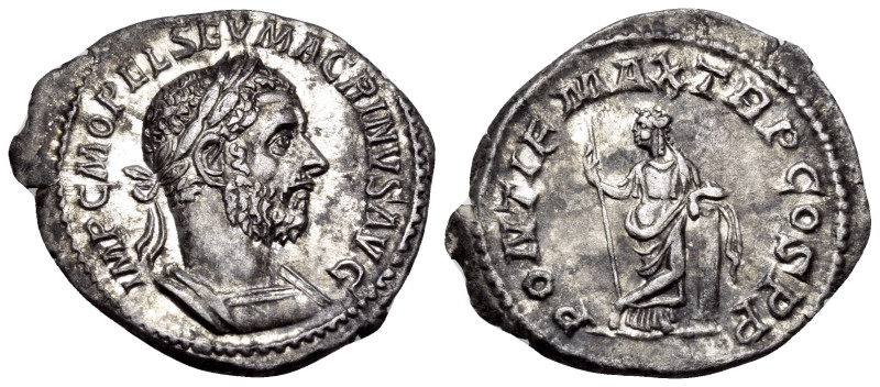 Macrinus, 217-218. Denarius (Silver, 21.5 mm, 2.72 g, 6 h), Rome, summer 217-ear...