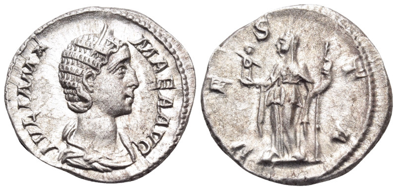 Julia Mamaea, Augusta, 222-235. Denarius (Silver, 19 mm, 3.40 g, 6 h), struck un...