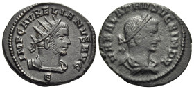 Aurelian, with Vabalathus, 270-275. Antoninianus (Bronze, 21 mm, 3.93 g, 11 h), Antioch, 5th officina (E), 270-272. IMP C AVRELIANVS AVG / E Radiate a...