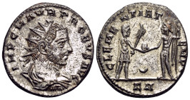 Probus, 276-282. Antoninianus (Billon, 21,5 mm, 4.18 g, 11 h), Tripolis. IMP C M AVR PROBVS AVG Radiate, draped and cuirassed bust of Probus to right....