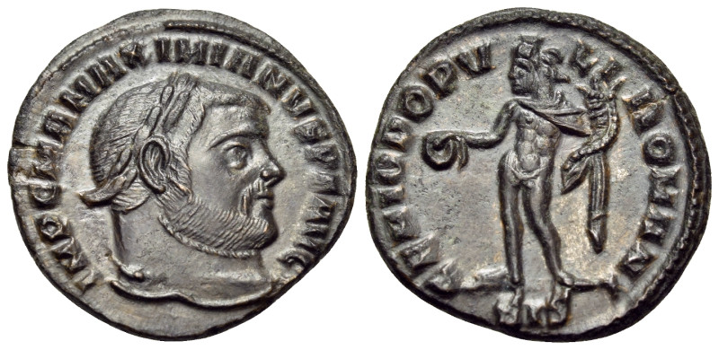 Maximianus, first reign, 286-305. 1/4 Follis (Bronze, 18.5 mm, 2.85 g, 12 h), Si...