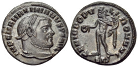 Maximianus, first reign, 286-305. 1/4 Follis (Bronze, 18.5 mm, 2.85 g, 12 h), Siscia, 305. IMP C M A MAXIMINVS P F AVG Laureate head of Maximinus to r...