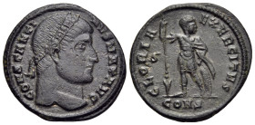Constantine I, 307/310-337. Follis (Bronze, 20 mm, 2.77 g, 6 h), Constantinople, 6th officina (S), 327-328. CONSTANTINVS MAX AVG Rosette-diademed head...