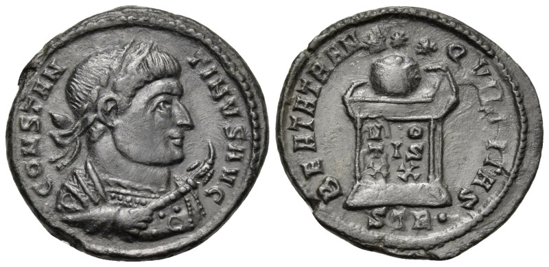 Constantine I, 307/310-337. Follis (Bronze, 20 mm, 3.61 g, 6 h), Trier, 2nd offi...