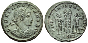 Delmatius, Caesar, 335-337. Follis (Bronze, 19 mm, 2.51 g, 7 h), Siscia, 3rd officina (Γ). F L DELMATIVS NOB C Laureate draped and cuirassed bust of D...