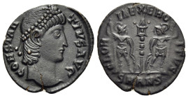 Constantius II, 337-361. Centenionalis (Bronze, 16 mm, 1.44 g, 11 h), Antioch, 6th officina (S), 337-340. CONSTAN-TIVS AVG Diademed head of Constantiu...