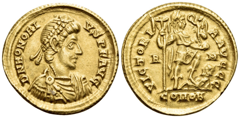 Honorius, 393-423. Solidus (Gold, 21 mm, 4.42 g, 1 h), Rome, 395-402. D N HONORI...