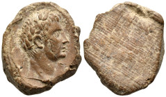 Uncertain, 1st-2nd centuries. Tessera (Clay, 26 mm, 4.89 g). Laureate head of an emperor (Augustus ?) to right. Rev. Blank, as made. Attractive. Good ...