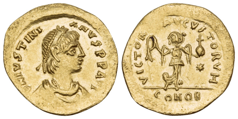 Justinian I, 527-565. Tremissis (Gold, 15 mm, 1.22 g, 6 h), Constantinople. D N ...