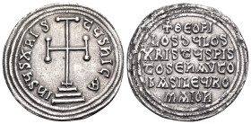 Theophilus, 829-842. Miliaresion (Silver, 26 mm, 2.98 g, 12 h), Constantinople, 830/1-838. + ӨЄOFI / LOS dЧLOS / XRIStЧS PIS / tOS Eh AVtO / bASILЄЧ R...