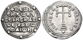 Leo VI the Wise, 886-912. Miliaresion (Silver, 23 mm, 2.45 g, 12 h), Constantinople, 886-908. +LEωh / Eh X'ω EV/SEbHS bASI/ LEVS Rω/mAIωh in five line...