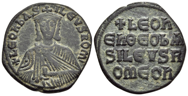 Leo VI the Wise, 886-912. Follis (Bronze, 25 mm, 6.25 g, 6 h), Constantinople. +...