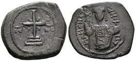 Manuel I Comnenus, 1143-1180. Tetarteron (Bronze, 22 mm, 4.04 g, 6 h), Thessalonica, 1167-1183(?). IC - XC Cross crosslet set on three steps. Rev. MAN...