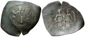 Theodore Comnenus-Ducas, as emperor of Thessalonica, 1225/7-1230. Aspron Trachy (Billon, 34 mm, 4.74 g, 6 h), Thessalonica, circa 1226-1227. Christ ni...