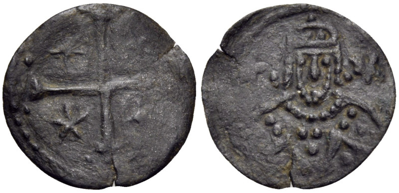 John VII Palaeologus, regent, 1399-1402. Follaro (Bronze, 15 mm, 0.51 g), Consta...