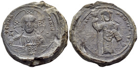 BYZANTINE SEALS, Imperial. Constantine X Ducas, 1059-1067. Seal or Bulla (Lead, 33 mm, 33.43 g, 12 h), an Imperial seal used for official documents, C...