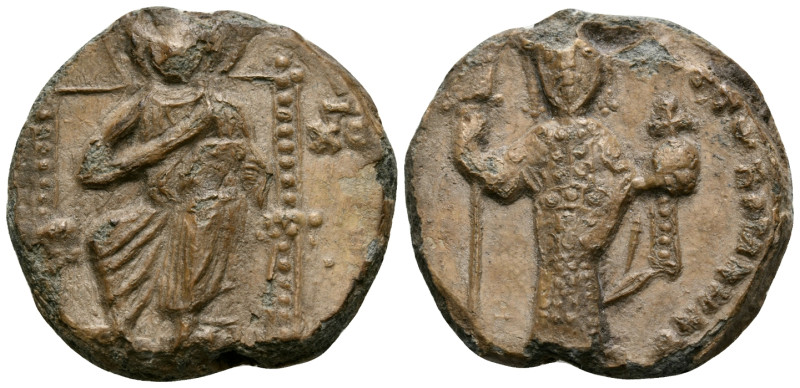 BYZANTINE SEALS, Imperial. Alexius I Comnenus, 1081-1118. Seal or Bulla (Lead, 2...