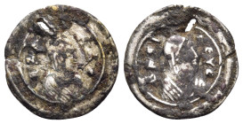 AXUM. Ezanas, Circa 345-360. Argyros (Silver, 13 mm, 0.83 g, 12 h). ZNCNAC Draped bust to right, wearing headcloth; all within double circular border....