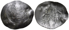 BULGARIA. Second Empire. Ivan Asen II, 1218–1241. Aspron Trachy (Billon, 30 mm, 3.23 g, 6 h), Ochrida(?). IC - XC Bust of Christ facing, raising right...