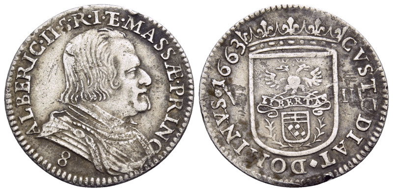 ITALY. Massa di Lunigiana. Alberico II, 1662-1664. Luigino da 8 Bolognini (Silve...