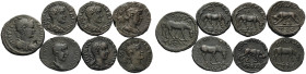 ROMAN PROVINCIAL. Circa 3rd century. (Bronze, 38.90 g). A lot of Seven (7) mixed bronzes from Alexandria Troas from the 3rd century. Includes: Severus...