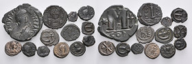 BYZANTINE. Circa 5th-12th century. (Bronze, 39.76 g). A lot of Thirteen (13) Byzantine bronze coins. An attractive lot with some scarcer types. Mostly...