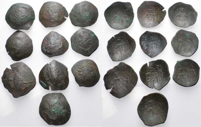 BYZANTINE. Circa 12th century. (Billon, 33.96 g). A lot of Ten (10) Trachea. Mos...