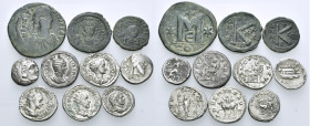 MISCELLANEA. 4th century BC-6th century AD. (Silver, 56.93 g). A lot of Ten (10) silver and bronze coins, from the Hellenistic period to the early Byz...