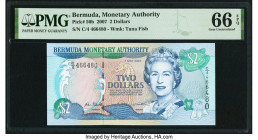 Bermuda Monetary Authority 2 Dollars 7.5.2007 Pick 50b PMG Gem Uncirculated 66 EPQ. 

HID09801242017

© 2022 Heritage Auctions | All Rights Reserved