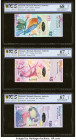 Matching Serial Numbers 000589 Bermuda Monetary Authority 2; 5; 10; 20; 50; 100 Dollars 1.1.2009 Pick 57; 58; 59; 60; 61; 62 Six Examples PCGS Gold Sh...