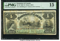 Canada Dominion of Canada $4 2.7.1900 DC-16 PMG Choice Fine 15. 

HID09801242017

© 2022 Heritage Auctions | All Rights Reserved