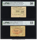 Ceylon Government of Ceylon 25; 50 Cents 1.1.1942 Pick 40; 41 Two Examples PMG Very Fine 30; Choice Fine 15. Small holes are noted on Pick 40. 

HID09...