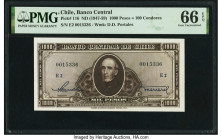 Chile Banco Central de Chile 1000 Pesos = 100 Condores ND (1947-59) Pick 116 PMG Gem Uncirculated 66 EPQ. 

HID09801242017

© 2022 Heritage Auctions |...
