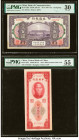China Bank of Communications; Bank of China 100 Yuan; 5000 Customs Gold Units 10.1.1914; 1947 Pick 120a; 351a Issued /Remainder PMG Very Fine 30; Abou...