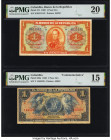 Colombia Banco de la Republica 1 Peso Oro 1.1.1926; 6.8.1938 Pick 371; 385a Two Examples PMG Very Fine 20; Choice Fine 15. Pick 385a is a Commemorativ...