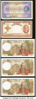 France , Greece & Malta Group Lot of 9 Examples Good-Uncirculated. A large internal tear is present on the 1000 Drachmai example. A small corner missi...