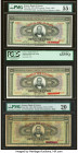 Greece Bank of Greece 1000 Drachmai 1926 (3) Pick 100a; 100b; 100c Three Examples PMG About Uncirculated 55 EPQ; PCGS Choice New 63PPQ; Very Fine 20. ...