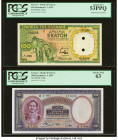 Greece Bank of Greece 100; 500 Drachmai 1.1.1939 Pick 108a; 109a Two Examples PCGS About New 53PPQ; Choice New 63. Two POCs are noted on Pick 108a. 

...