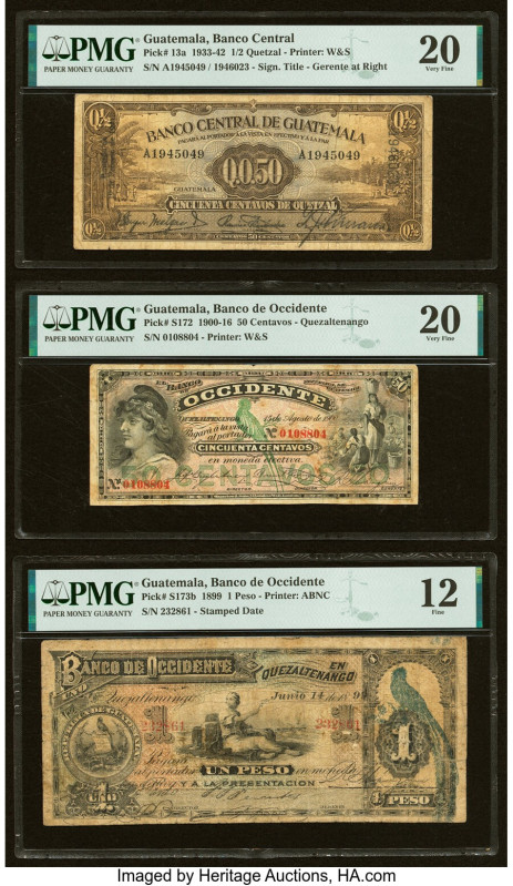 Guatemala Banco Central de Guatemala; Banco de Occidente (2) 1/2 Quetzal; 50 Cen...